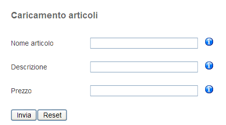 form nuovo articolo